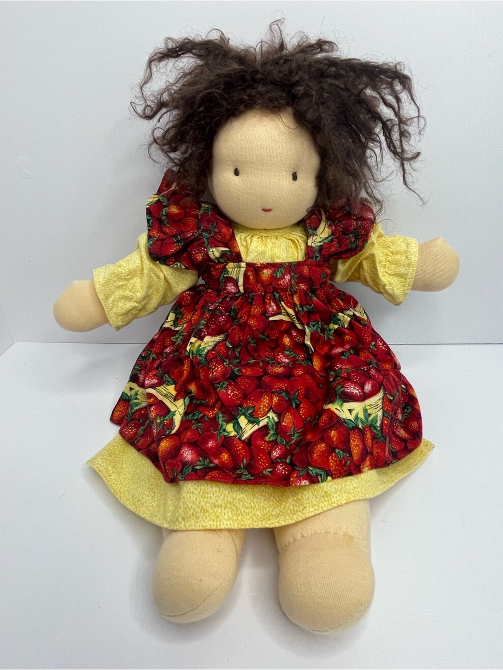Unbranded Handmade Waldorf Doll 16" Custom Vintage Strawberry Outfit Set
